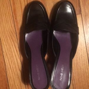 Nine West stock heel mule black